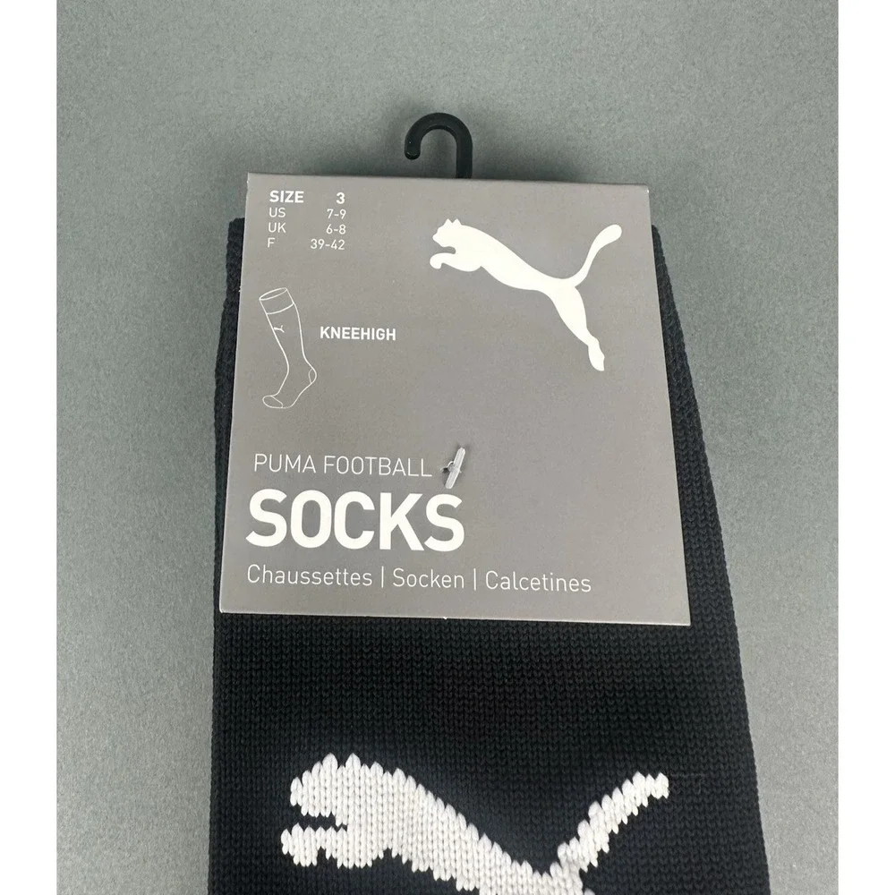 Puma Team Liga Football Soccer Socks Black/White Men's Size 3 L (US 7-9) NEW